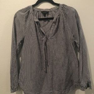 J CREW STRIPE BLOUSE LONG SLEEVES SIZE 2